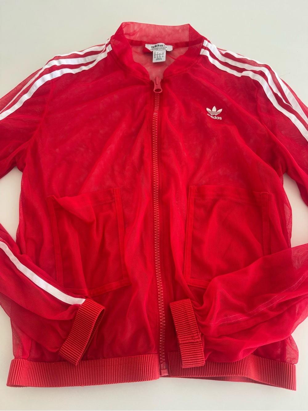 Adidas tulle mesh zip up jacket sz S - Picture 6 of 7
